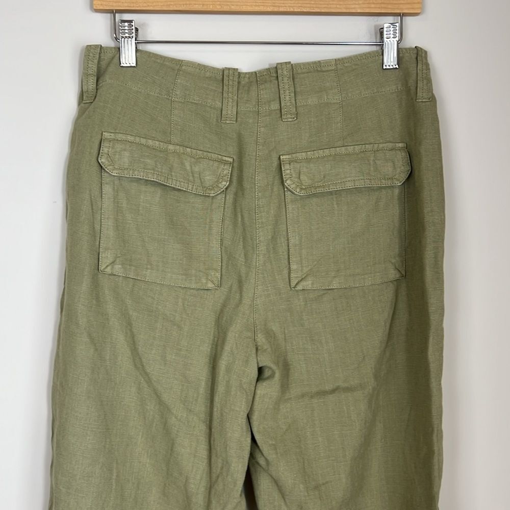 J. Crew Women's Linen Seaside Cargo Pant Straight Leg Utility Casual Size 6 Tall - Picture 4 of 11